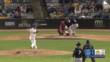 Kody Huff walks. Nolan Jones scores. Stuart Fairchild to 3rd. Angel Genao to 2nd.