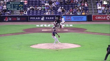 Franklin Arias strikes out swinging.