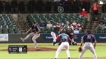 Mark Manfredi In play, run(s) to Trenton Brooks