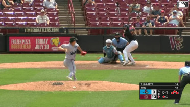 Daniel Guilarte out on a sacrifice fly to right fielder Jacob Jenkins-Cowart. Tayden Hall scores.