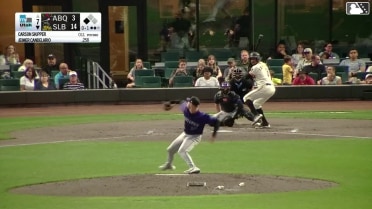 Jeimer Candelario doubles (6) on a sharp line drive to left fielder Zac Veen. Denzer Guzman scores.