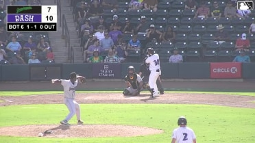 Jeral Perez out on a sacrifice fly to center fielder Edward Florentino. Javier Mogollon scores. Kyle Lodise to 3rd. James Taussig to 2nd.