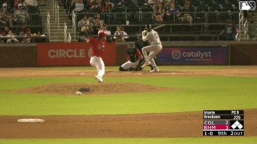 Jordan Groshans homers (4) on a fly ball to left center field.