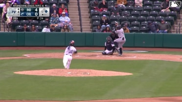 Ronny Simon doubles (3) on a fly ball to right fielder Kahlil Watson. Tyler Callihan scores.