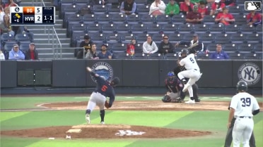 Roderick Arias singles on a line drive to left fielder Theo Gillen. Kyle West scores. Wilson Rodriguez to 3rd. Roderick Arias to 2nd. Fielding error by left fielder Theo Gillen.