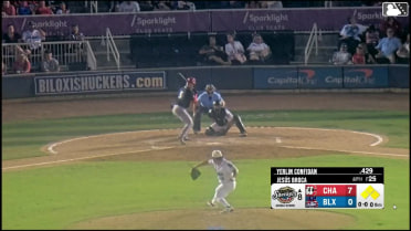 Cade Hunter out on a sacrifice fly to center fielder Josiah Ragsdale. Cam Collier scores.