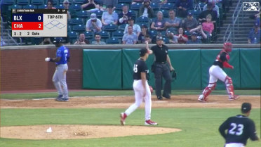 Christian Roa records his eighth strikeout of game