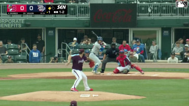 RJ Schreck singles on a line drive to right fielder Bryan De La Cruz. Ismael Munguia scores.