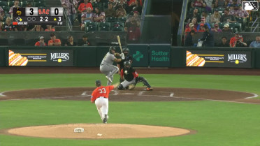Niko Kavadas homers (11) on a fly ball to center field. Jeimer Candelario scores.