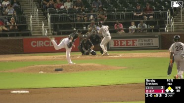 Jordan Groshans singles on a line drive to left fielder James Taussig. Ambioris Tavarez scores.