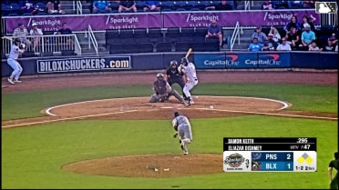 Damon Keith singles on a ground ball to third baseman Juan Matheus. Matthew Wood scores. Andrew Fischer to 2nd.