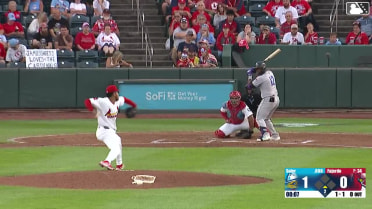 Yassel Soler homers (1) on a fly ball to left center field.