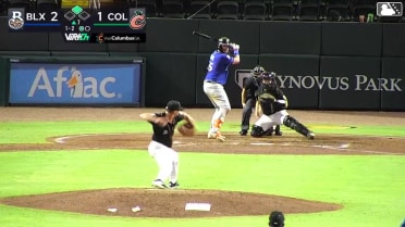 Blake Burke singles on a sharp line drive to right fielder Owen Carey. Jesús Made scores.