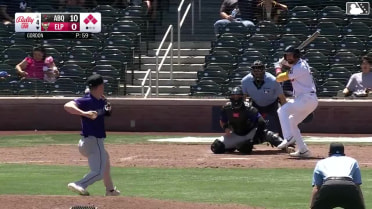 Mason McCoy homers (1) on a fly ball to left center field. Nick Solak scores. Carlos Rodríguez scores.