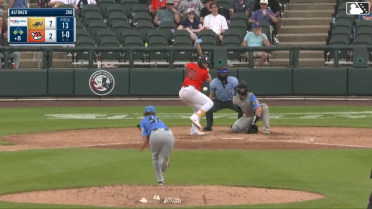 Omar Alfonzo singles on a ground ball to right fielder Aaron Walton. Core Jackson scores. Roderick Arias to 2nd.