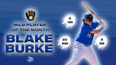 Blake Burke Named Brewers Minor League Player of the Month for April