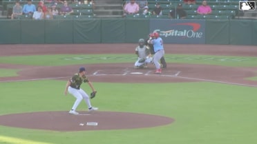 Rainiel Rodriguez singles on a sharp line drive to left fielder Jake Cunningham. Tai Peete scores.