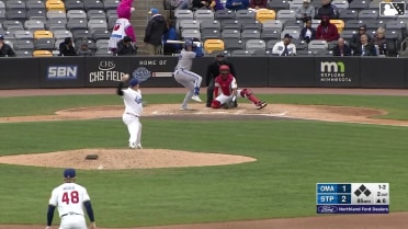 Brett Squires homers (4) on a fly ball to right field.