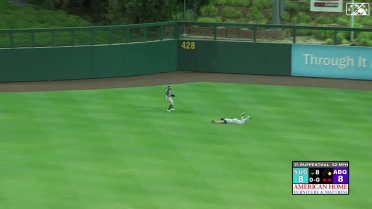 Justin Dirden lays out to make the diving catch