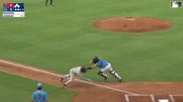 Ryan Wrobleski's strong throw nails runner at home