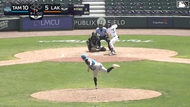 Jesus Pinto homers (1) on a fly ball to right field.