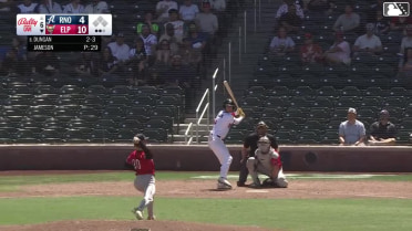 Clay Dungan homers (3) on a fly ball to right field.