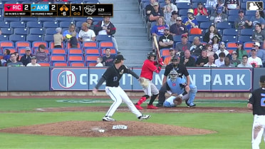 Diego Velasquez out on a sacrifice fly to center fielder Jaison Chourio. Adrián Sugastey scores.