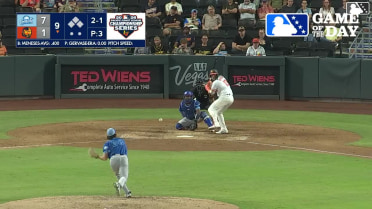 Joey Meneses homers (1) on a fly ball to center field.