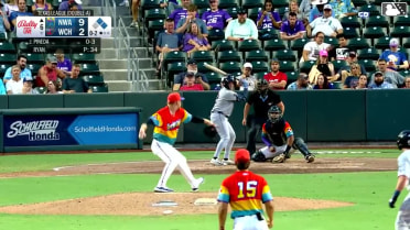 Jack Pineda singles on a ground ball to pitcher Sam Ryan, deflected by second baseman Kyle DeBarge. Canyon Brown scores. Carson Roccaforte to 2nd. Throwing error by second baseman Kyle DeBarge.