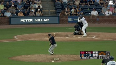 Justyn-Henry Malloy singles on a line drive to left fielder Tyler Black. Victor Mesa Jr. scores. Dom Keegan to 3rd. Tatem Levins to 2nd.