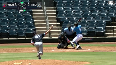 Davis Diaz singles on a sharp line drive to left fielder Jay Thomason. Bobby Boser scores.