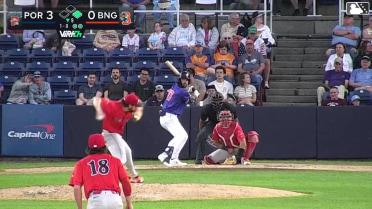 Corey Collins homers (1) on a fly ball to center field. JT Schwartz scores.