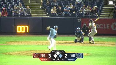 Colin Yeaman strikes out swinging and Braylin Tavera caught stealing 2nd, catcher Matt Suggs to second baseman Angel Feliz to catcher Matt Suggs.