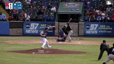 Casey Yamauchi doubles (4) on a line drive to right fielder Kade Snell. Davis Diaz scores.