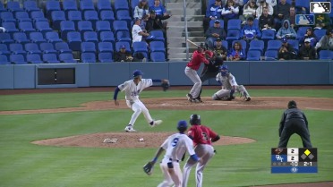Matt Klein singles on a ground ball to right fielder Jaron Elkins. Luis Mendez scores.