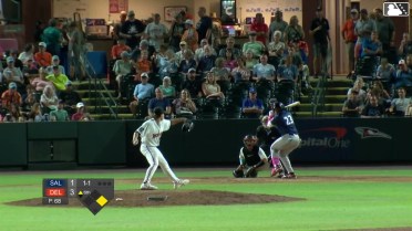 Franklin Primera triples (1) on a line drive to left fielder Félix Amparo. Colton Coates scores.