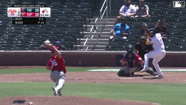 Mason McCoy singles on a ground ball to left fielder Alejo Lopez. Rodolfo Durán scores.