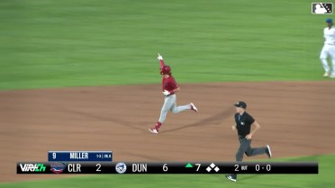 Aidan Miller hits a long home run to center