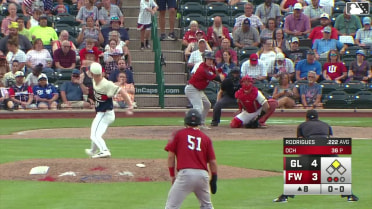 Charles Davalan singles on a line drive to center fielder Ryan Wideman. Victor Rodrigues scores.