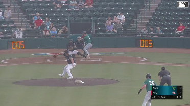 Joe Olsavsky out on a sacrifice fly to center fielder Marco Argudin. Tanner Smith scores. Cooper McMurray to 3rd.