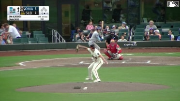 Gavin Cross homers (8) on a fly ball to left field.