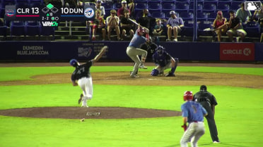 Nolan Beltran doubles (12) on a sharp line drive to center fielder Blaine Bullard. Matthew Ferrara scores.