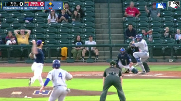 Taylor Young singles on a line drive to center fielder Spencer Nivens. Sean McLain scores.