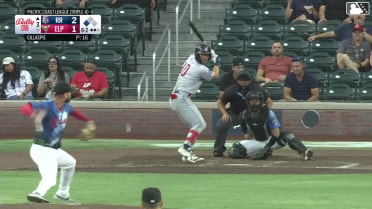 Aaron Zavala doubles (27) on a line drive to left fielder Bryce Johnson. Cam Cauley scores.