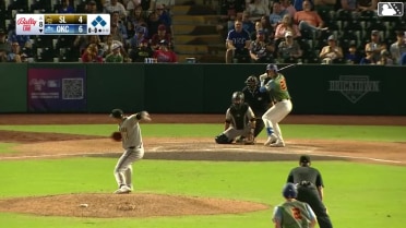 Tyler Fitzgerald out on a sacrifice fly to right fielder Jose Siri. James Tibbs III scores. Austin Gauthier to 3rd. Jack Suwinski to 2nd.