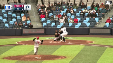 Avery Owusu-Asiedu triples (1) on a sharp line drive to right fielder Robert Calaz. Ruben Santana scores. Slade Caldwell scores.