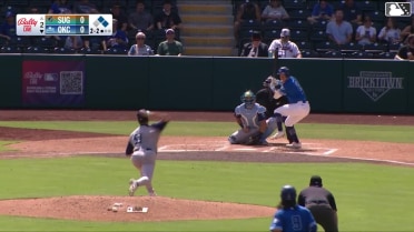 Austin Gauthier grounds into a double play, third baseman Zach Dezenzo to second baseman Raynel Delgado to first baseman Collin Price. Matt Gorski out at 2nd. Austin Gauthier out at 1st.