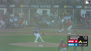BJ Murray singles on a line drive to center fielder Luis Lara. James Triantos scores.