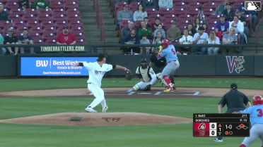 Jesús Báez singles on a line drive to right fielder Josiah Ragsdale. Rainiel Rodriguez scores.