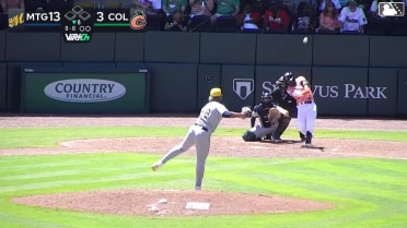 Lizandro Espinoza homers (4) on a fly ball to left center field. Ha-Seong Kim scores.